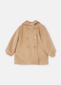 Cappotto doppiopetto con cappuccio
