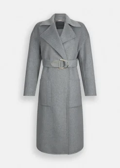 Cappotto in lana con cintura