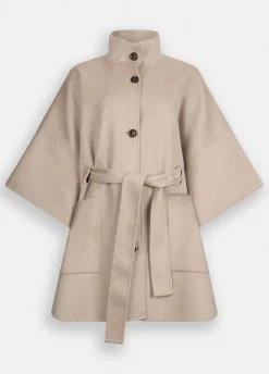 Cappotto in lana con cintura