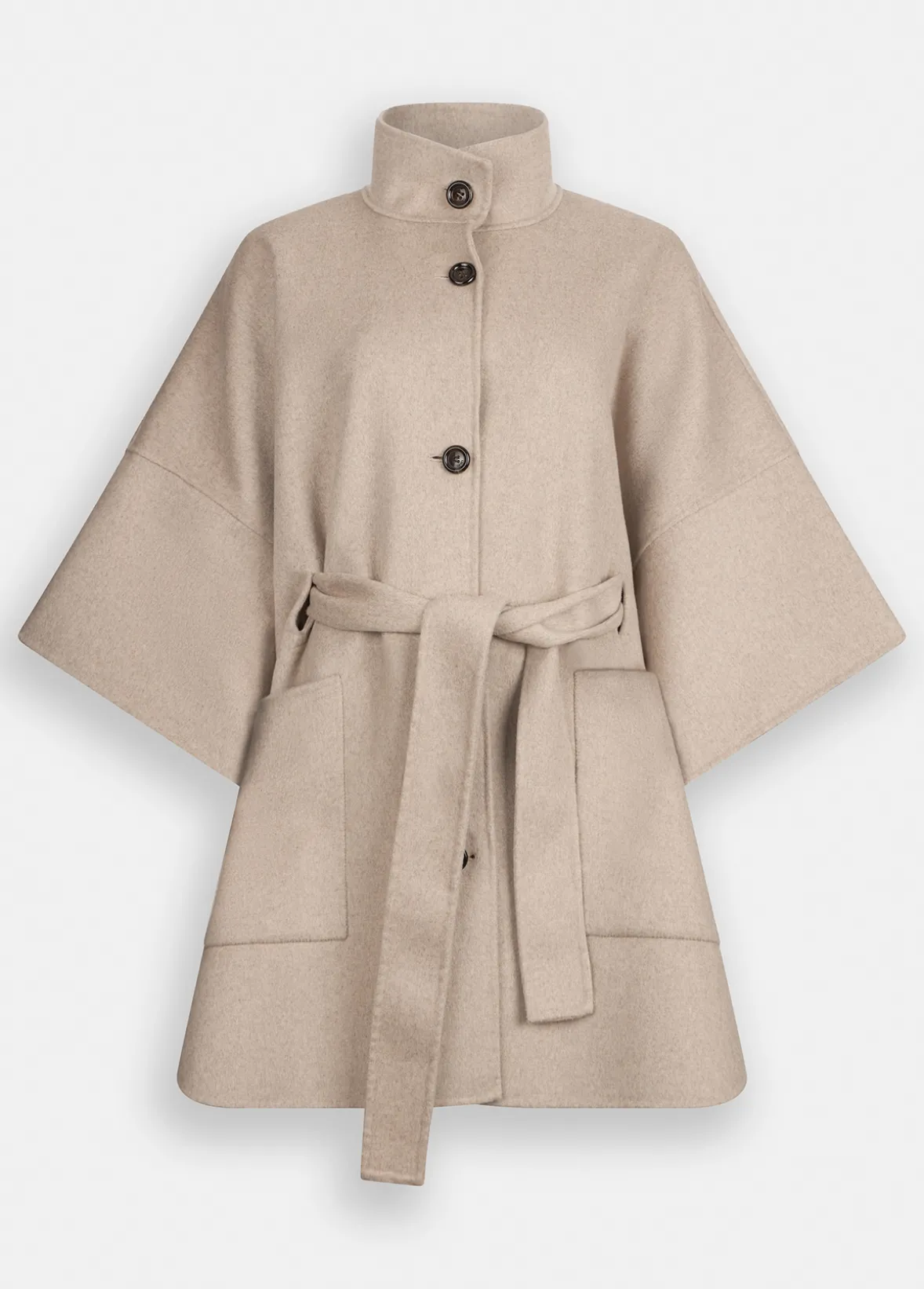 Cappotto in lana con cintura
