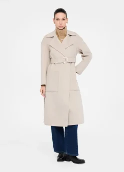 Cappotto in lana con cintura