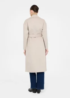 Cappotto in lana con cintura