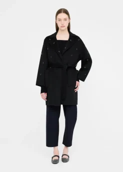 Cappotto in lana con ricami gioiello