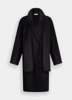 Cappotto in lana con sciarpa