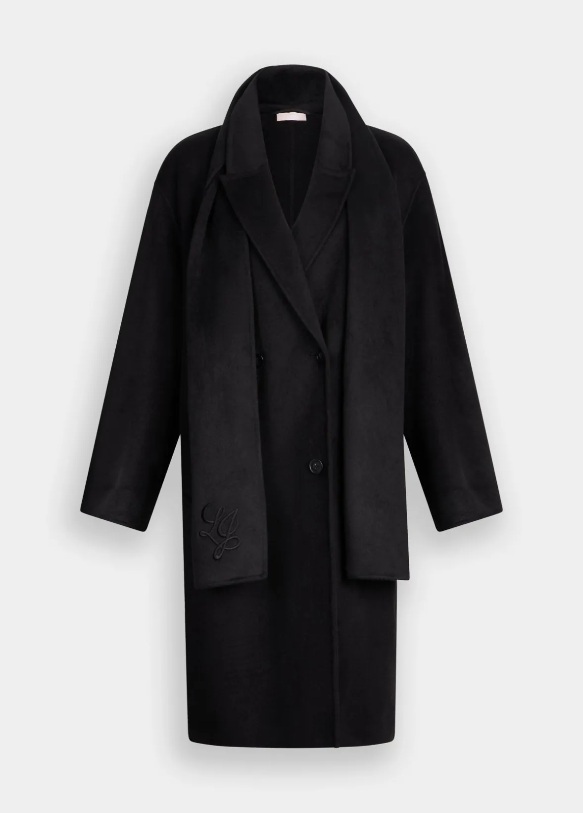 Cappotto in lana con sciarpa