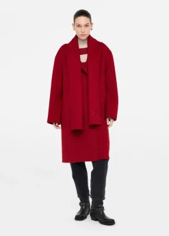 Cappotto in lana con sciarpa