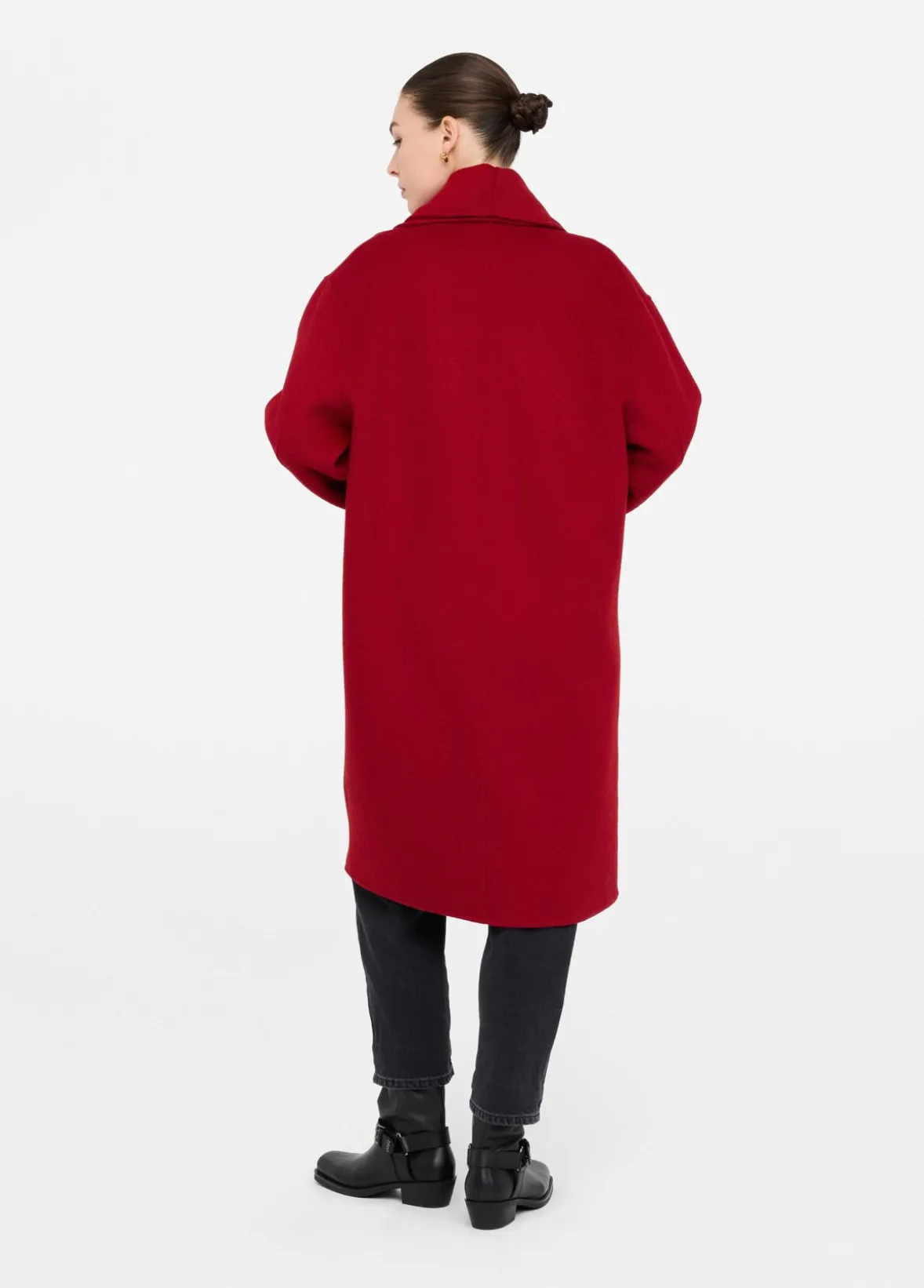 Cappotto in lana con sciarpa
