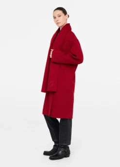 Cappotto in lana con sciarpa