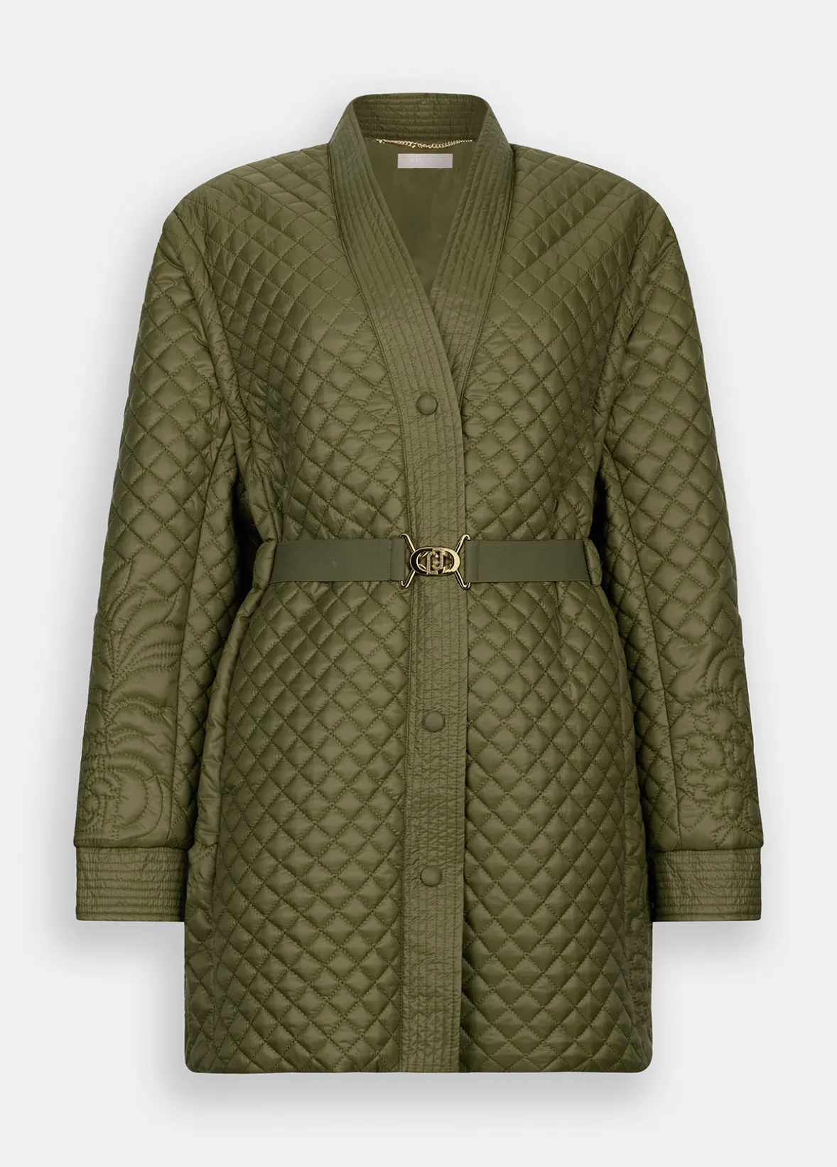 Cappotto in nylon trapuntato con cintura