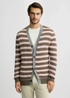 Cardigan a righe in lana