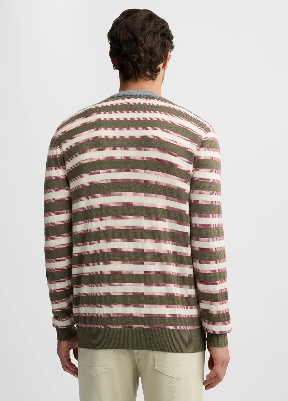 Cardigan a righe in lana