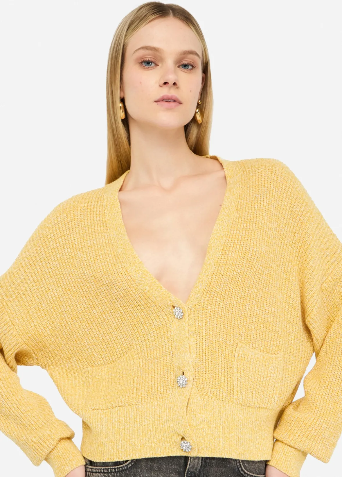 Cardigan con bottoni gioiello
