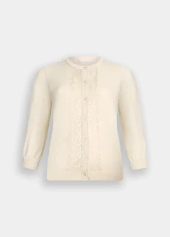 Cardigan con dettagli in pizzo