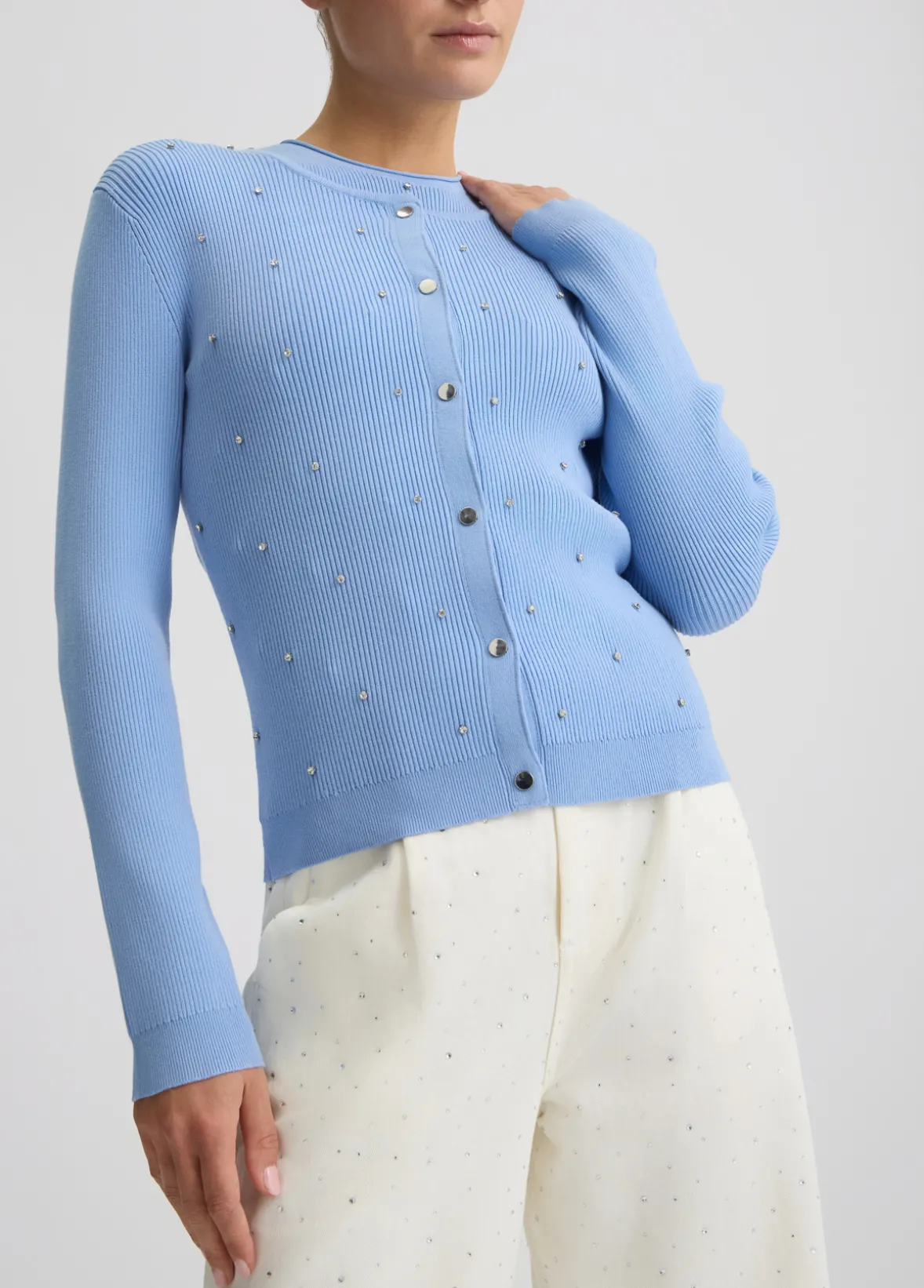 Cardigan con pietre gioiello
