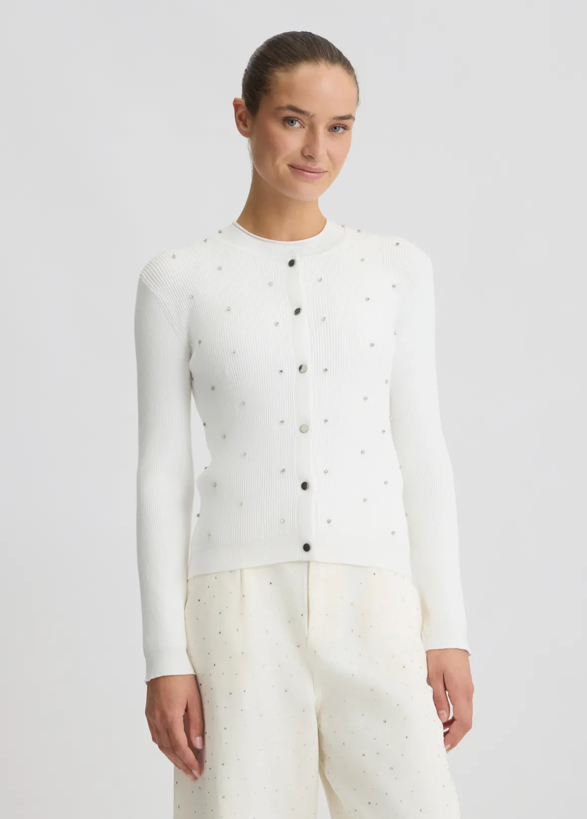 Cardigan con pietre gioiello