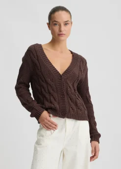 Cardigan con strass