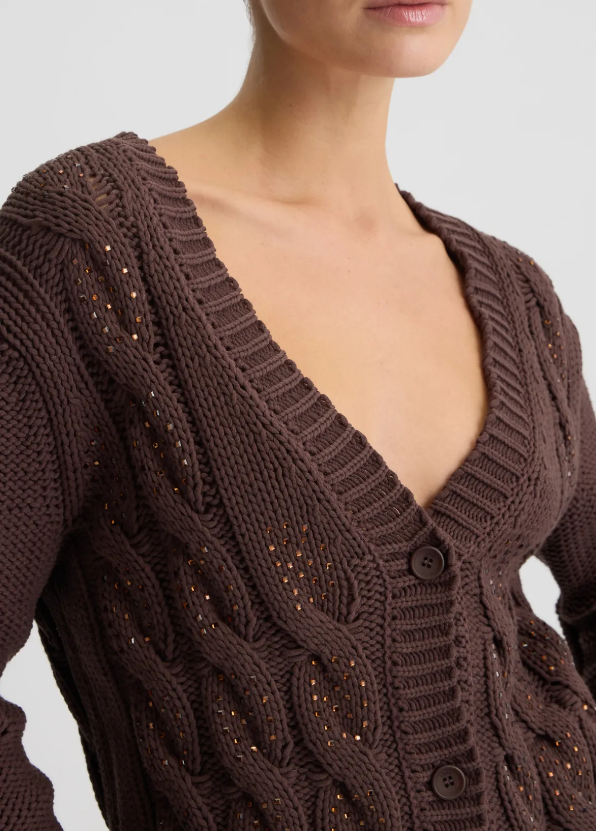 Cardigan con strass