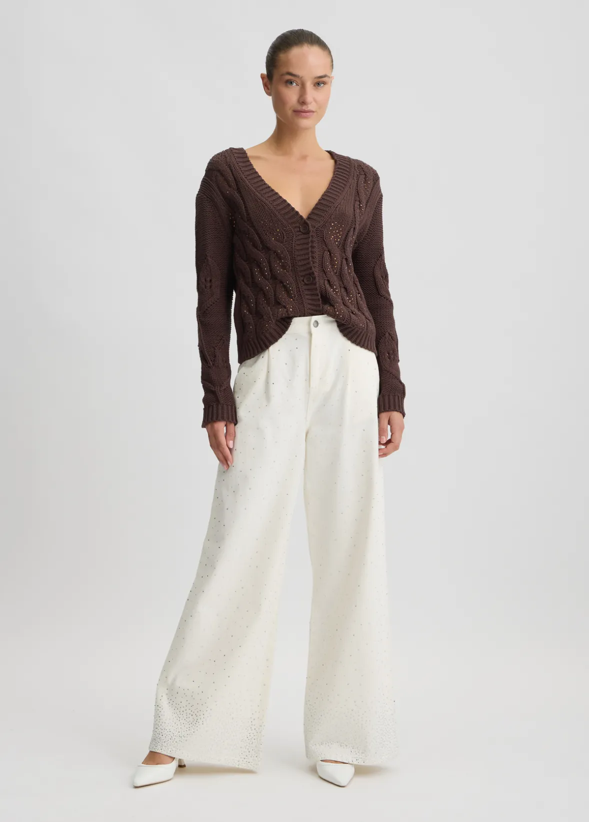 Cardigan con strass