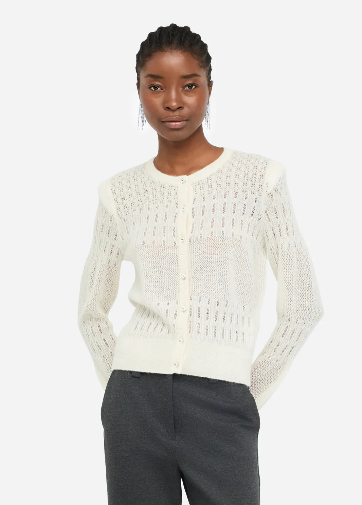 Cardigan in lana e alpaca