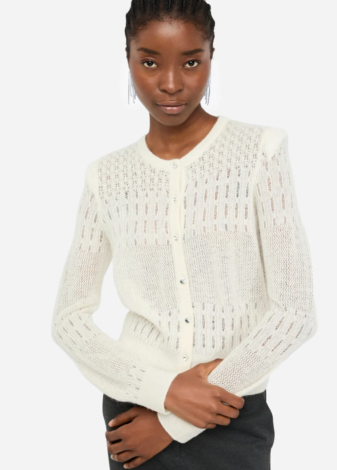 Cardigan in lana e alpaca