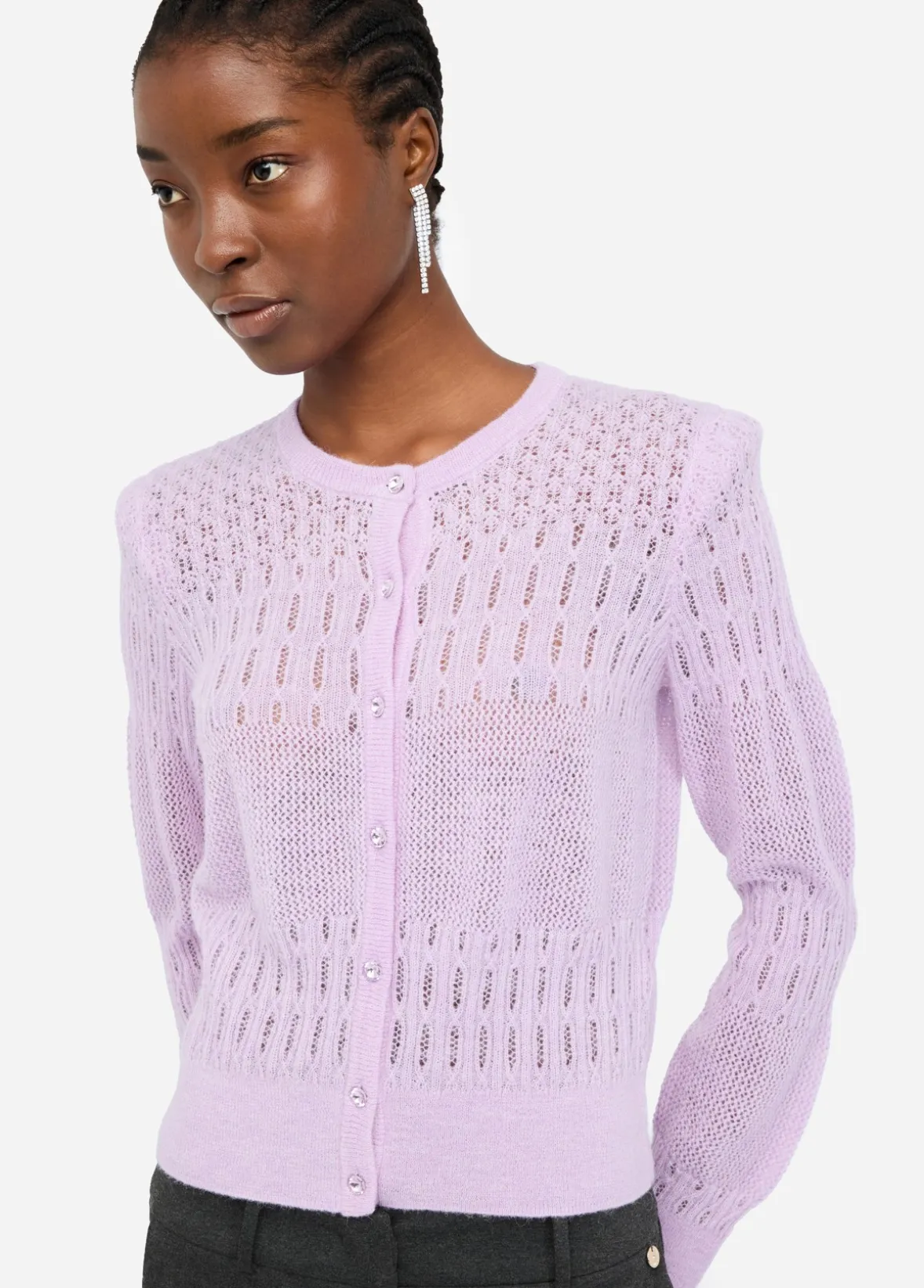 Cardigan in lana e alpaca
