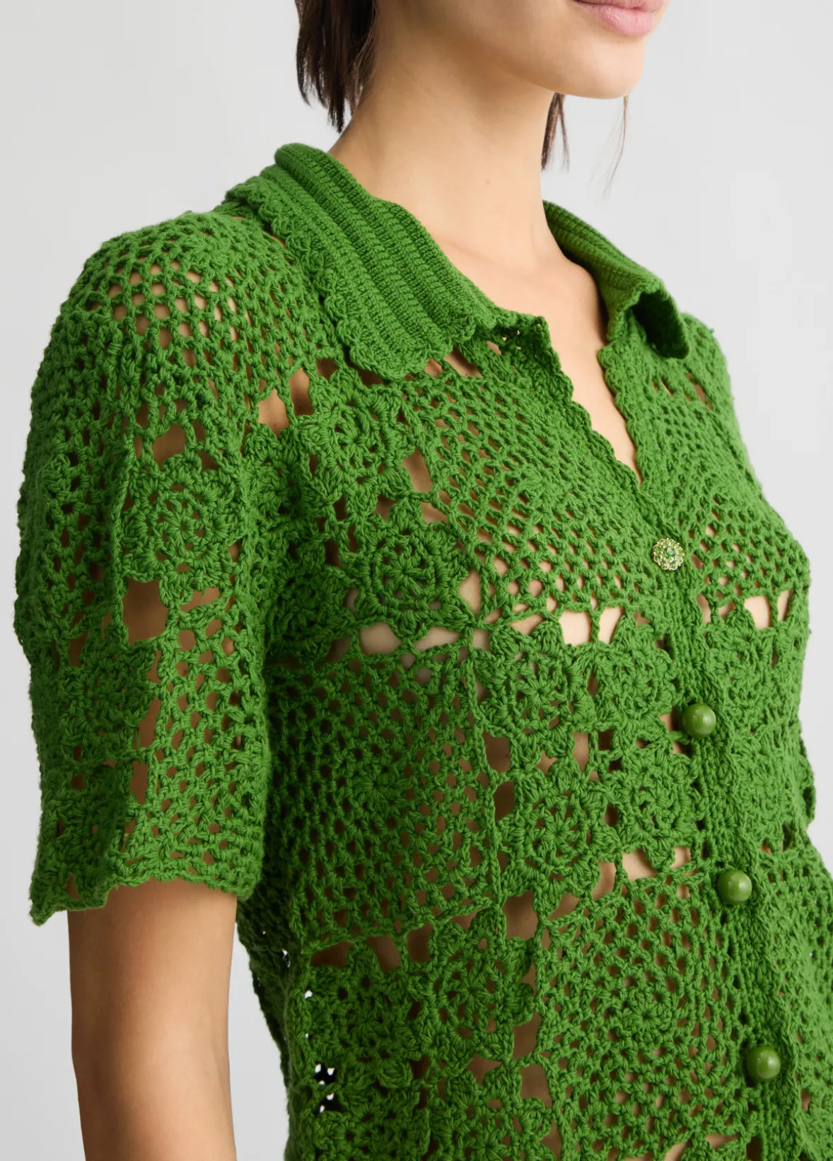 Cardigan in maglia crochet