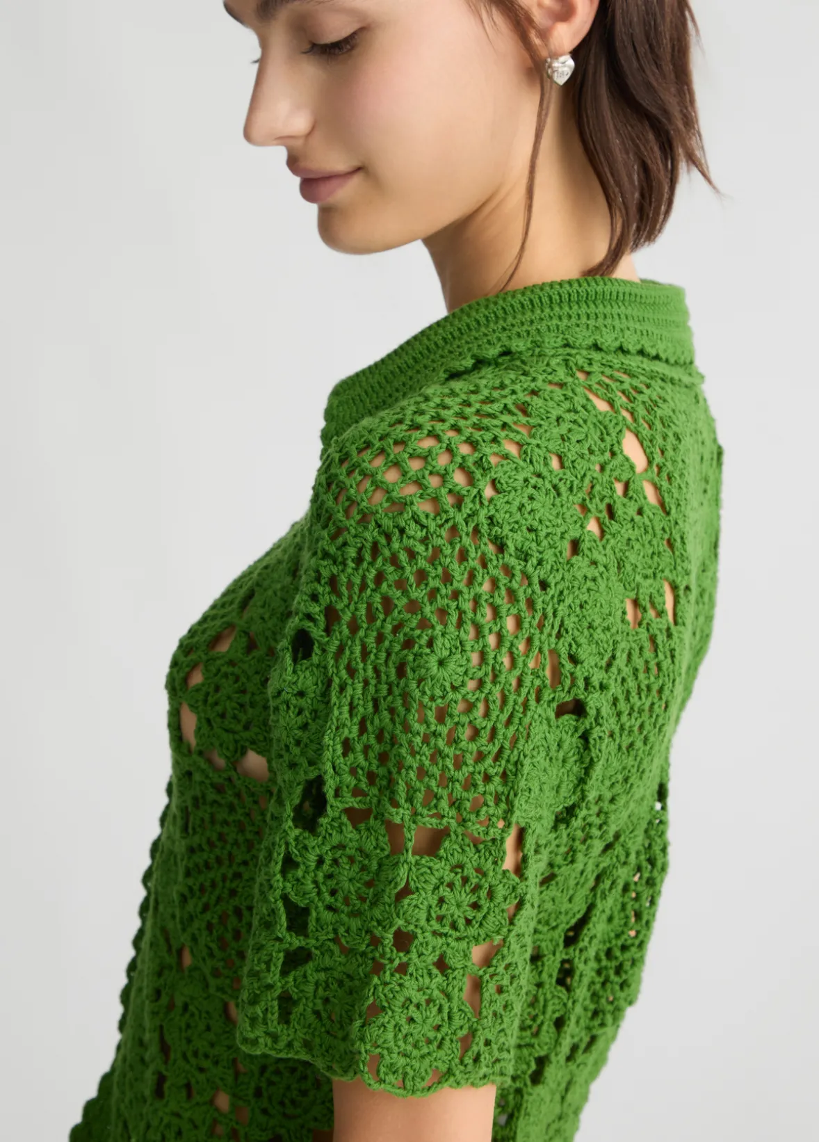 Cardigan in maglia crochet