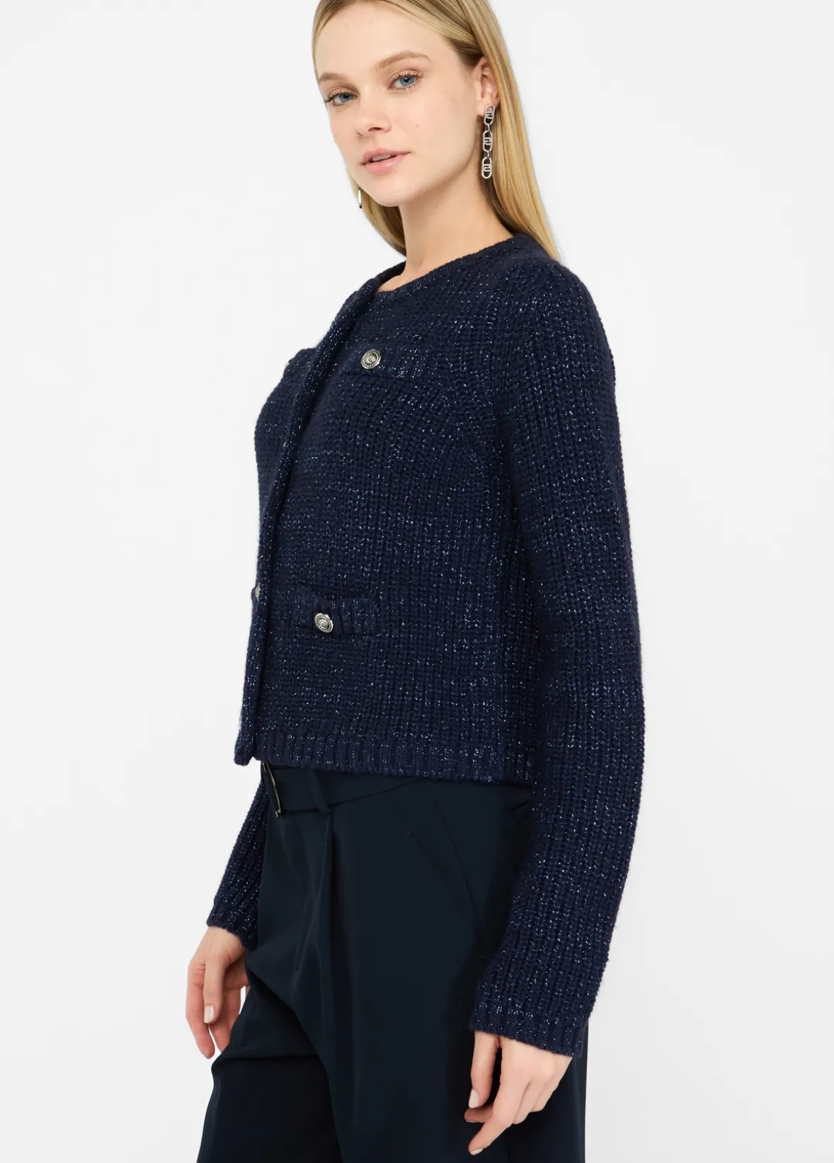 Cardigan in misto lana e alpaca