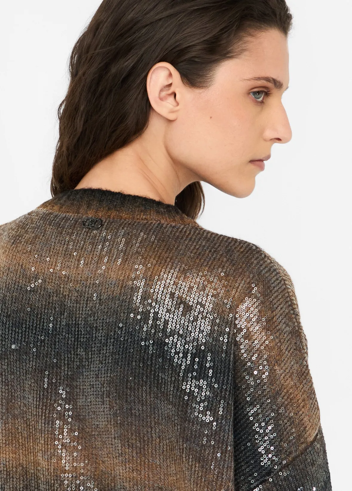 Cardigan lungo con paillettes