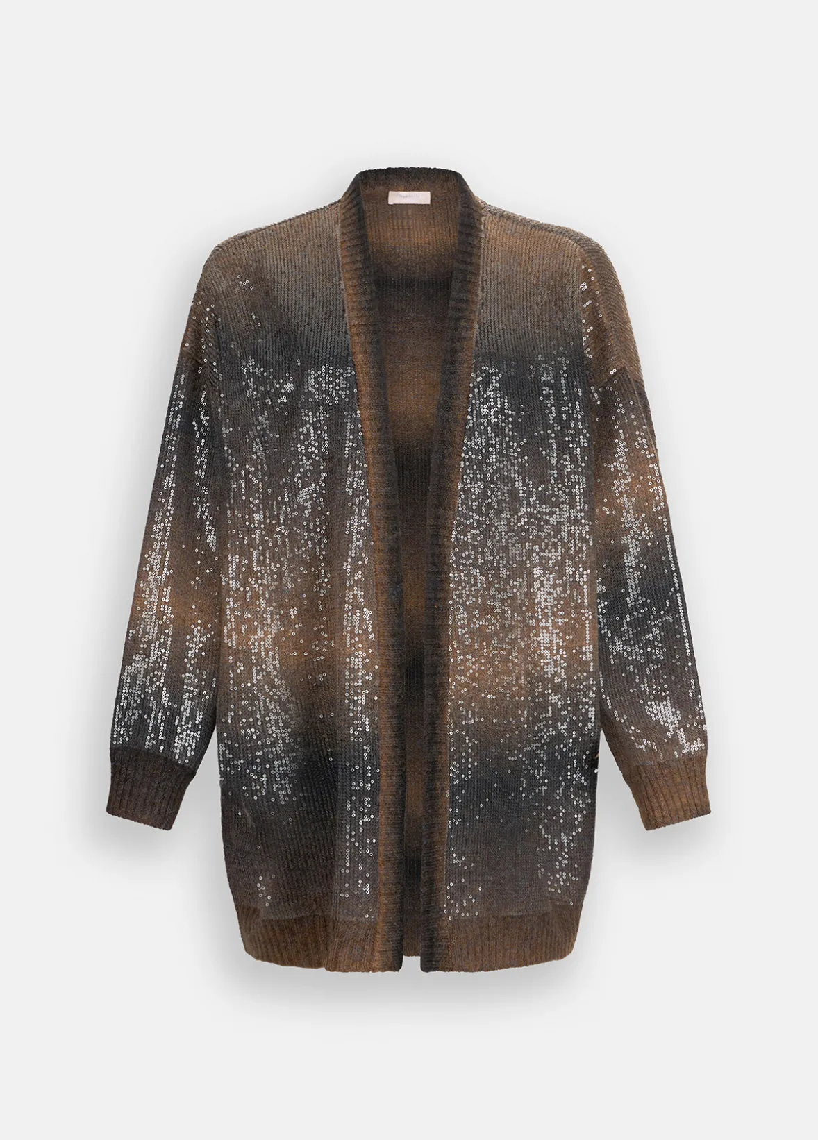 Cardigan lungo con paillettes