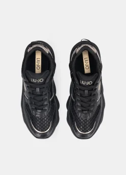 Chuncky sneakers in pelle e glitter