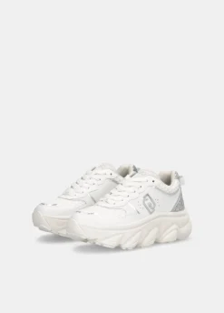 Chuncky sneakers in pelle e glitter