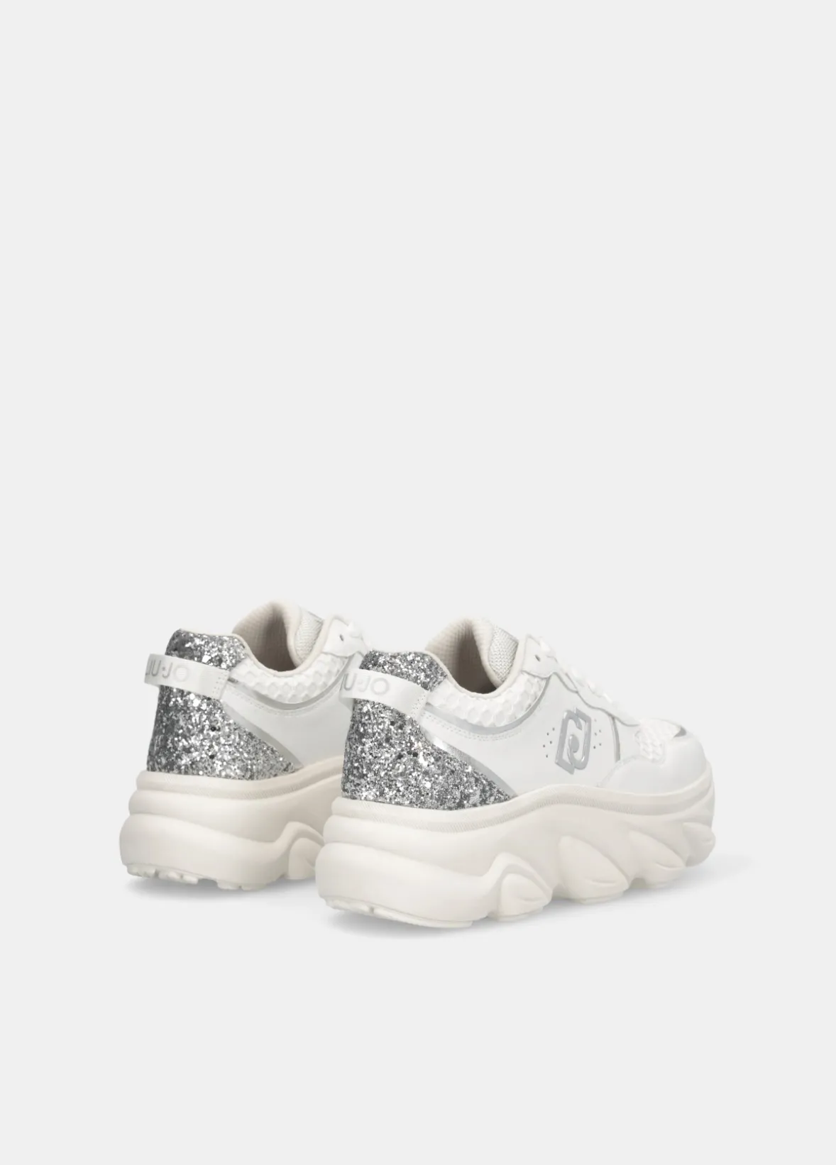 Chuncky sneakers in pelle e glitter