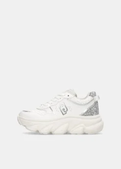 Chuncky sneakers in pelle e glitter