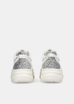 Chuncky sneakers in pelle e glitter