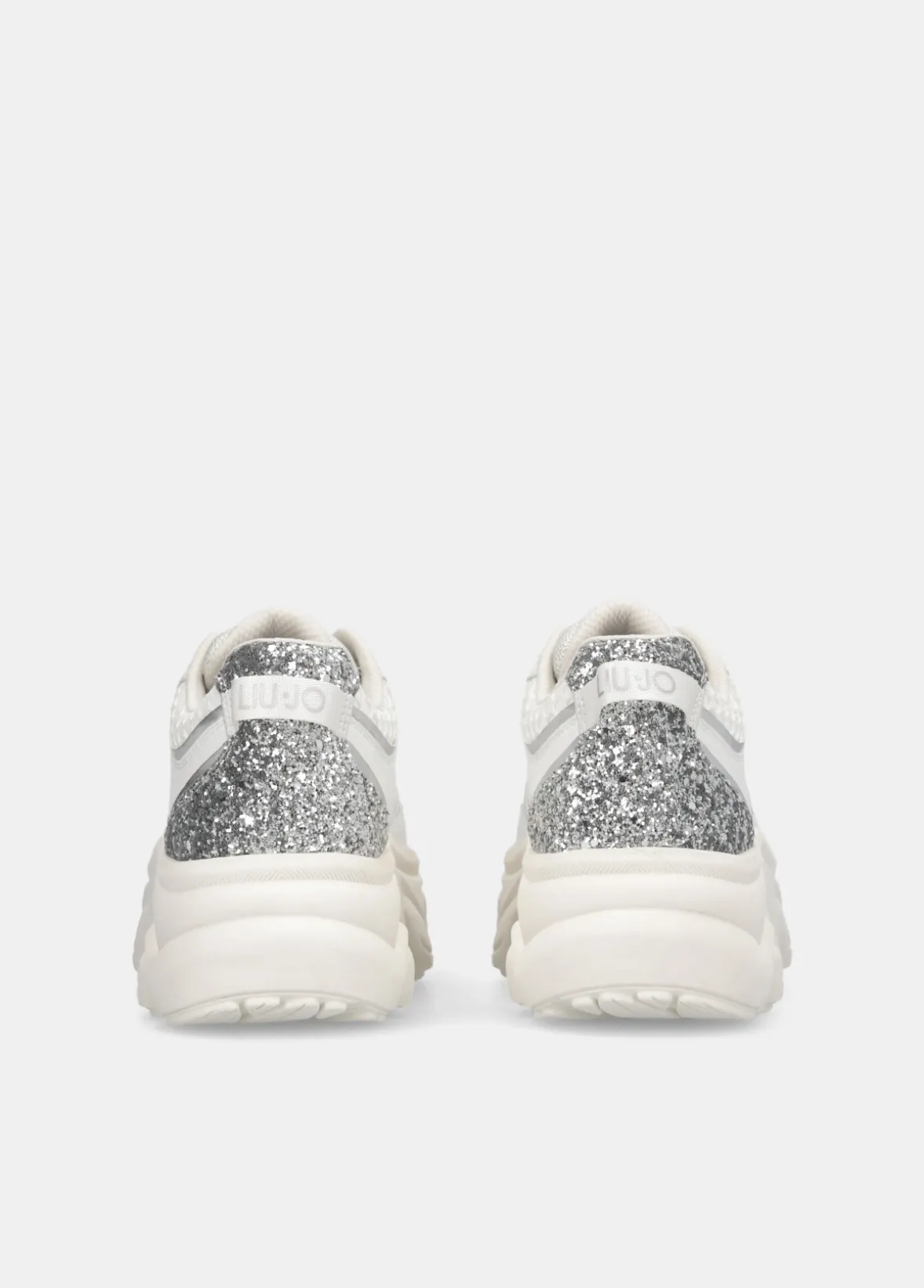 Chuncky sneakers in pelle e glitter