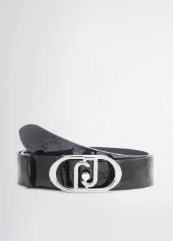 Cintura in pelle con logo