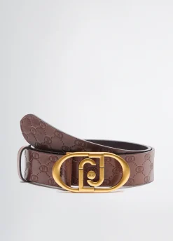 Cintura in pelle con logo