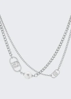 Collana multifilo con perla