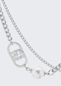 Collana multifilo con perla