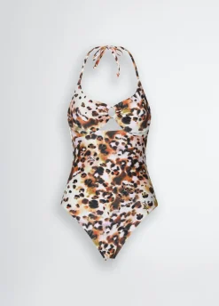 Costume intero da mare con stampa animalier