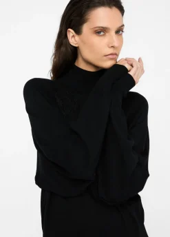 Dolcevita in lana con pizzo