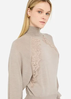Dolcevita in lana con pizzo