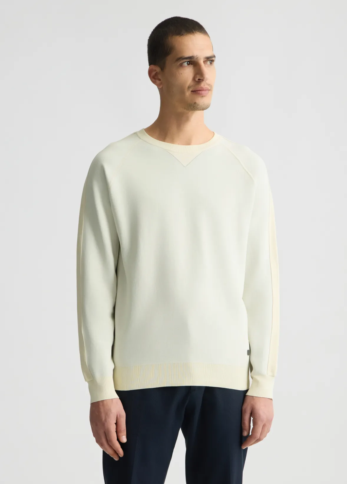 Felpa con inserti in maglia