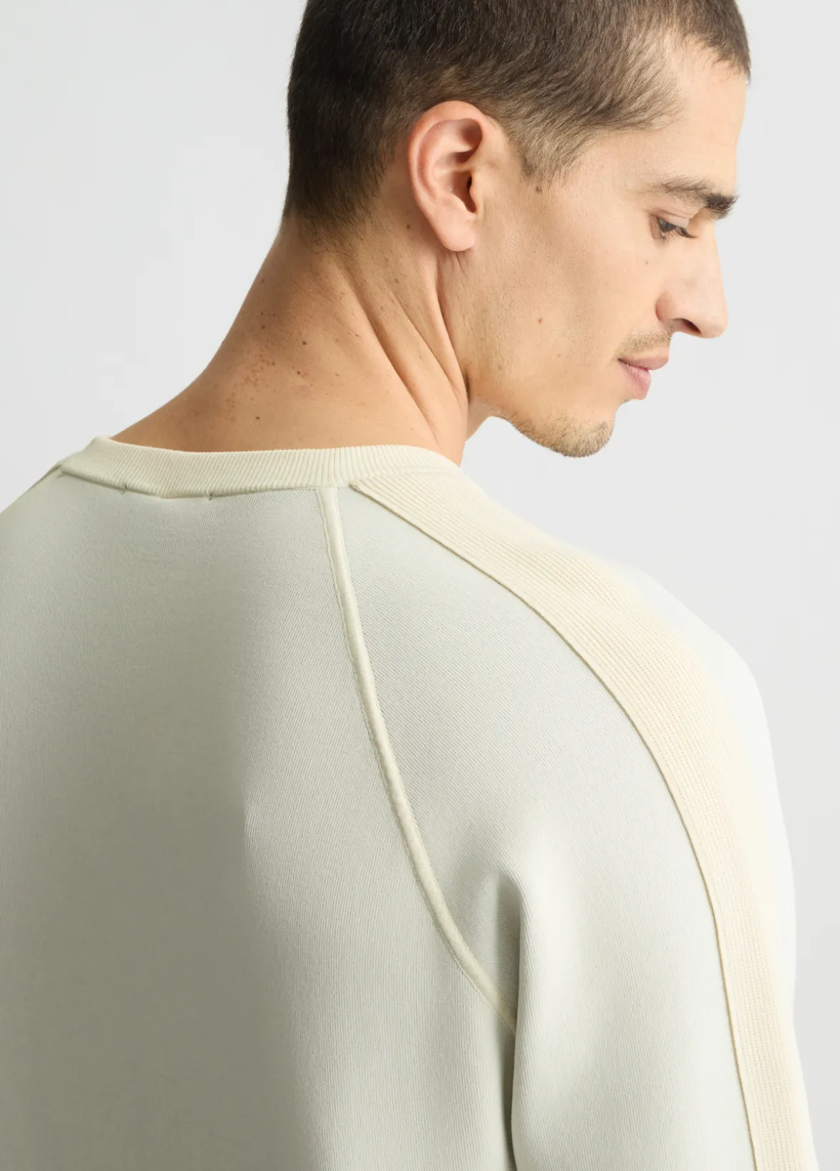 Felpa con inserti in maglia