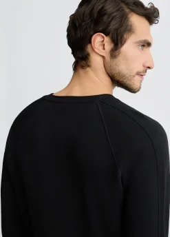 Felpa con inserti in maglia