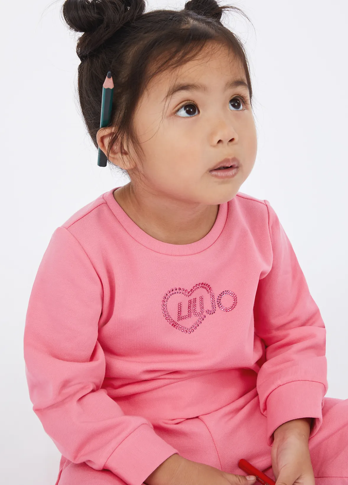 Felpa con logo e strass
