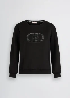 Felpa con logo e strass