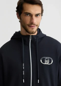 Felpa con zip e cappuccio