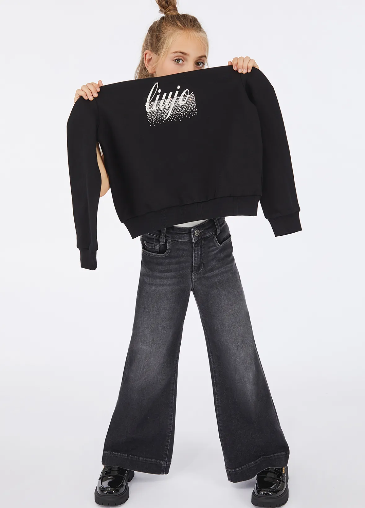 Felpa in cotone con logo